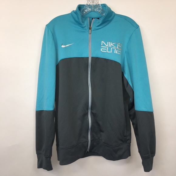 Nike Elite‎ Track Jacket Turquoise  Gray Zip Up S - Picture 1 of 3